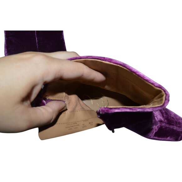 NWOT Sam Edelman Women Codie Orchid Purple Velvet Ankle Boots Size 8.5 Retro y2k - Picture 8 of 10